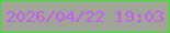 文字の大きさ：1、枠の色：34e525、背景の色：a3a498、文字の色：c759fa 無料ブログパーツのブログ時計