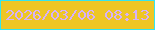 文字の大きさ：3、枠の色：34e5ef、背景の色：eec625、文字の色：d6b2f9 無料ブログパーツのブログ時計