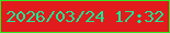 文字の大きさ：4、枠の色：34e722、背景の色：e21b1c、文字の色：17ea97 無料ブログパーツのブログ時計