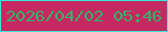 文字の大きさ：2、枠の色：34e8d5、背景の色：c62862、文字の色：32b368 無料ブログパーツのブログ時計