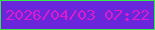 文字の大きさ：2、枠の色：34ea46、背景の色：6926db、文字の色：d91dcb 無料ブログパーツのブログ時計