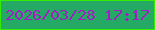 文字の大きさ：5、枠の色：34ec02、背景の色：25aa66、文字の色：a31dc4 無料ブログパーツのブログ時計