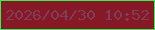 文字の大きさ：5、枠の色：34ef55、背景の色：871926、文字の色：803d59 無料ブログパーツのブログ時計