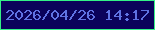 文字の大きさ：5、枠の色：34f086、背景の色：0b025a、文字の色：5f72e3 無料ブログパーツのブログ時計