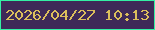 文字の大きさ：5、枠の色：34f0a4、背景の色：3e2a58、文字の色：dcbf5c 無料ブログパーツのブログ時計