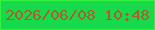 文字の大きさ：2、枠の色：34f143、背景の色：17da4b、文字の色：ad5c2c 無料ブログパーツのブログ時計