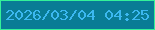 文字の大きさ：3、枠の色：34f199、背景の色：097c95、文字の色：3cb8f0 無料ブログパーツのブログ時計