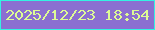 文字の大きさ：5、枠の色：34f2e2、背景の色：8b6fd1、文字の色：ddfb95 無料ブログパーツのブログ時計