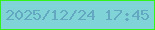 文字の大きさ：2、枠の色：34f31d、背景の色：80d3d7、文字の色：64a7c1 無料ブログパーツのブログ時計