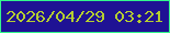 文字の大きさ：1、枠の色：34f68c、背景の色：1f1294、文字の色：b5ce31 無料ブログパーツのブログ時計