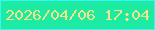 文字の大きさ：5、枠の色：34f7f8、背景の色：1deaa3、文字の色：f3e487 無料ブログパーツのブログ時計
