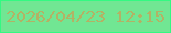 文字の大きさ：4、枠の色：34f982、背景の色：71e693、文字の色：b3b265 無料ブログパーツのブログ時計