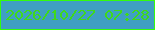 文字の大きさ：2、枠の色：34fc0d、背景の色：3f9fc3、文字の色：3fd91c 無料ブログパーツのブログ時計