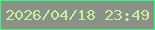 文字の大きさ：4、枠の色：34fc7e、背景の色：8d9086、文字の色：bff39e 無料ブログパーツのブログ時計