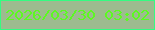 文字の大きさ：2、枠の色：34fc81、背景の色：9dbb8f、文字の色：5cfa21 無料ブログパーツのブログ時計