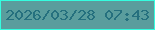 文字の大きさ：1、枠の色：34fddf、背景の色：5a9d9d、文字の色：25707e 無料ブログパーツのブログ時計