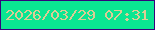 文字の大きさ：2、枠の色：35027c、背景の色：0ae692、文字の色：dccc95 無料ブログパーツのブログ時計