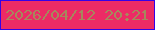 文字の大きさ：3、枠の色：3502e7、背景の色：ec2b65、文字の色：a6885c 無料ブログパーツのブログ時計