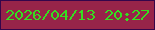 文字の大きさ：2、枠の色：35054b、背景の色：972449、文字の色：35df20 無料ブログパーツのブログ時計