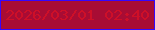 文字の大きさ：3、枠の色：3506fc、背景の色：a80c34、文字の色：ce0f28 無料ブログパーツのブログ時計