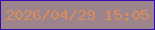 文字の大きさ：2、枠の色：350bac、背景の色：9b848c、文字の色：d98d5d 無料ブログパーツのブログ時計