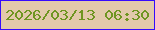 文字の大きさ：3、枠の色：350bfd、背景の色：e2c9ab、文字の色：6e9521 無料ブログパーツのブログ時計