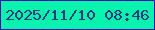 文字の大きさ：4、枠の色：350cac、背景の色：07f3ae、文字の色：183e7d 無料ブログパーツのブログ時計