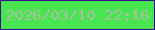文字の大きさ：3、枠の色：350e92、背景の色：47e550、文字の色：aebda0 無料ブログパーツのブログ時計