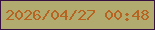 文字の大きさ：2、枠の色：351041、背景の色：b2ab70、文字の色：b76321 無料ブログパーツのブログ時計