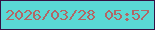 文字の大きさ：3、枠の色：351143、背景の色：5ad9d5、文字の色：b26665 無料ブログパーツのブログ時計
