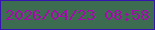 文字の大きさ：2、枠の色：3514b1、背景の色：3d6d51、文字の色：a30ca8 無料ブログパーツのブログ時計