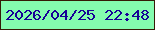 文字の大きさ：4、枠の色：351b06、背景の色：84fcaf、文字の色：180196 無料ブログパーツのブログ時計