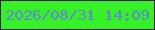 文字の大きさ：2、枠の色：351e51、背景の色：36f127、文字の色：6287d2 無料ブログパーツのブログ時計
