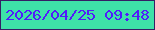 文字の大きさ：5、枠の色：351f65、背景の色：3ee2a8、文字の色：511cfa 無料ブログパーツのブログ時計