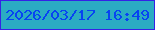 文字の大きさ：4、枠の色：3522e6、背景の色：2bacc3、文字の色：0744f2 無料ブログパーツのブログ時計