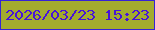 文字の大きさ：2、枠の色：3523d6、背景の色：a3ac2e、文字の色：4713da 無料ブログパーツのブログ時計