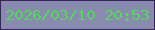 文字の大きさ：3、枠の色：35255b、背景の色：888bae、文字の色：56d860 無料ブログパーツのブログ時計
