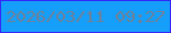 文字の大きさ：3、枠の色：3525f6、背景の色：169ffa、文字の色：6c8097 無料ブログパーツのブログ時計