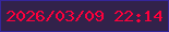 文字の大きさ：3、枠の色：35269b、背景の色：32224a、文字の色：fe003c 無料ブログパーツのブログ時計