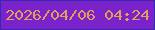 文字の大きさ：4、枠の色：3528b3、背景の色：7a23cb、文字の色：e59d5a 無料ブログパーツのブログ時計