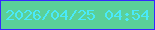 文字の大きさ：5、枠の色：3528fe、背景の色：5ad099、文字の色：4ae9fa 無料ブログパーツのブログ時計