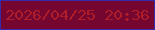 文字の大きさ：3、枠の色：3529ac、背景の色：74062f、文字の色：af1c2a 無料ブログパーツのブログ時計