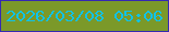 文字の大きさ：2、枠の色：3529b2、背景の色：7b9929、文字の色：0fc3e8 無料ブログパーツのブログ時計