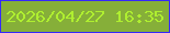 文字の大きさ：2、枠の色：3529fa、背景の色：86af39、文字の色：afef30 無料ブログパーツのブログ時計
