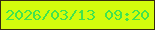 文字の大きさ：1、枠の色：352a10、背景の色：d3fc0d、文字の色：42e34d 無料ブログパーツのブログ時計