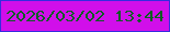 文字の大きさ：5、枠の色：352cdf、背景の色：d10fea、文字の色：0c5d24 無料ブログパーツのブログ時計