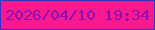 文字の大きさ：5、枠の色：352ec8、背景の色：f6198f、文字の色：8a10b4 無料ブログパーツのブログ時計