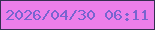 文字の大きさ：2、枠の色：352f50、背景の色：ec7fea、文字の色：7864cf 無料ブログパーツのブログ時計