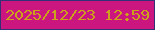 文字の大きさ：2、枠の色：352f76、背景の色：cb1680、文字の色：cca21b 無料ブログパーツのブログ時計