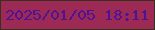 文字の大きさ：4、枠の色：353220、背景の色：9d2a55、文字の色：4c1394 無料ブログパーツのブログ時計